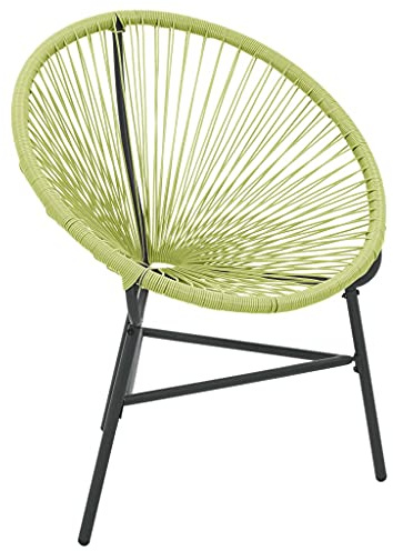 Mokuyary Acapulco-Gartenstuhl Poly Rattan Grün Balkonstuhl Terrassenstühl, Esszimmerstühle für Terrasse, Garten, Balkon