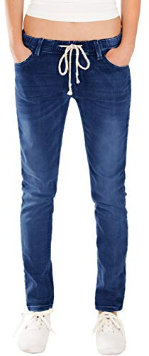 Fraternel Jeans donna jogger pantaloni normal waist blu scuro taglia: M