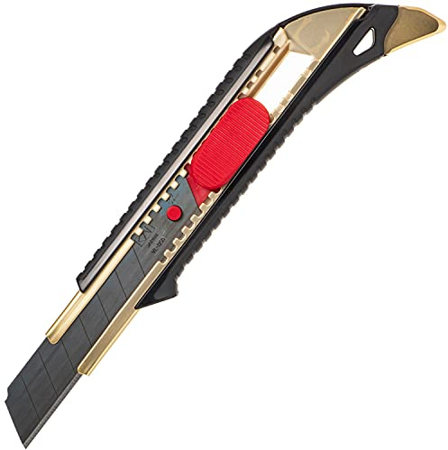 KAI 18mm Snap Blade Utility Knife (L-001), Multi-Purpose Retractable Black Carbon Steel Blade, Ultra Sharp, Professional Grade for Use with Wallpaper, Paper, Cardboard, Styrofoam, DIY - Made in JAPAN