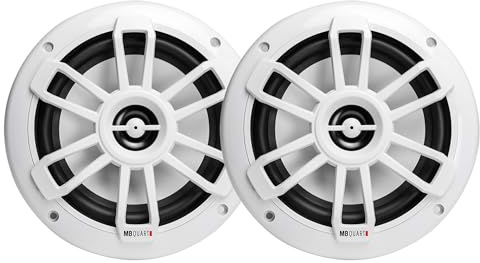 MB Quart NF1-116 Nautic Series Marine Coaxial Speakers 6.5 Inch, 80-Watt Waterproof, Rust-Resistant for Boats, RVs, Outdoor Use - White - Professional Grade - Heavy Duty