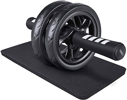 AUNEK Rueda Abdominal con Esterilla Rodillas Extra Gruesa Antideslizante, Rodillo Abdominal para Entrenamiento Core en Casa, Asas Cómodas y Rueda Estable para Tonificar Abdomen