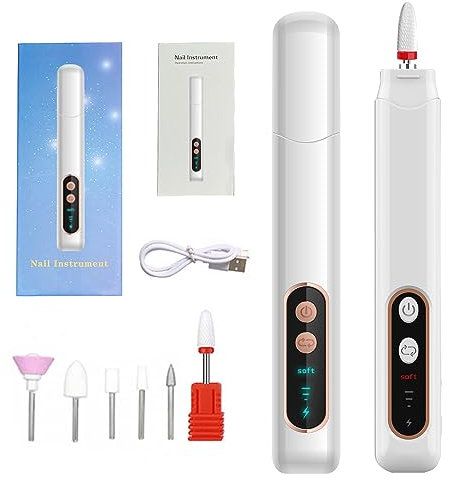 5 en 1 Lima Eléctrica Uñas Profesional USB, 15000 Rpm Lima Electrica Uñas Nail Drill Recargable USB