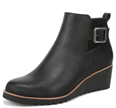 LifeStride Womens Zayne Chelsea Wedge Ankle Booties Black 10 M