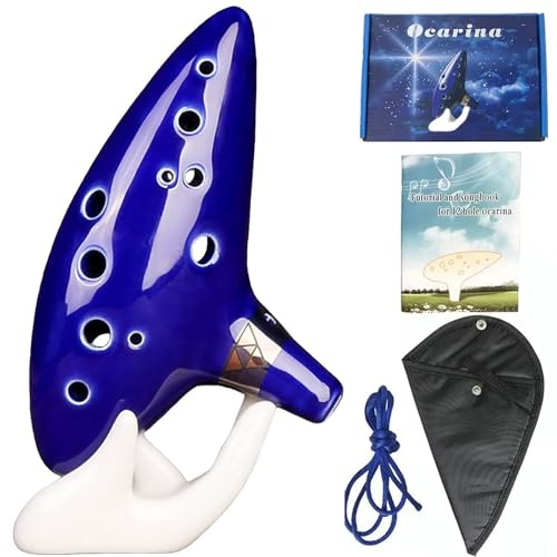 Legend of Zelda Ocarina Instrument Alto C 12 Hole Ocarinas of Time Ceramic Ocarina Zelda Instruments for Adults with Storage Bag