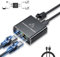Ethernet Splitter 1 zu 2, 2 Port 1000Mbps RJ45 LAN Internet Splitter Gigabit Ethernet Switch Netzwerk-Splitter mit Typ-C Stromkabel für Computer, Hub, Switch, Router, ADSL, Set-Top-Box, Digital-TV