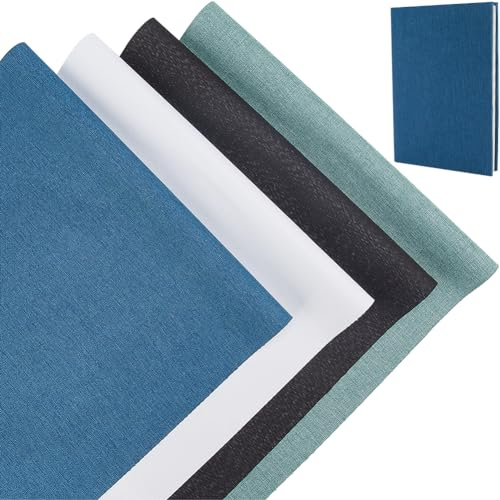 CRASPIRE 8 Pieza 13.7x11.8 Telas de Lino para Libros de 4 Colores para Libros A5-A8 encuadernación de Tela Superficie de Papel Cubierta para Libros Álbum la Biblia Archivo Protector de Cubierta