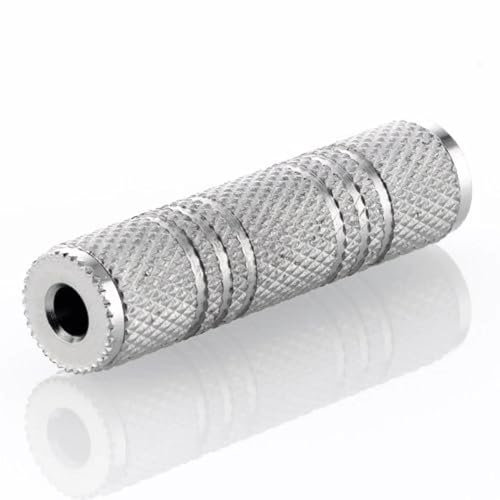 TECHZOCO Adattatore Audio Stereo Giunto Jack 3.5 Femmina a Femmina, Estensore Cavo Auricolari, 3,5 mm to 3,5 mm