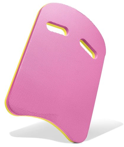 Swimming Kickboard for Kids & Adults - EVA Foam Floating Training Board with Dual Handles, Swim Aid for Pool & Open Water (Pink, U-Shaped)