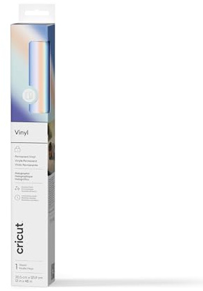 Cricut Permanent Adhesive Vinyl Sheet | 30.5 cm × 1.2 m | Holographic Blue | Self-Adhesive Vinyl for All Cricut Cutting Machines