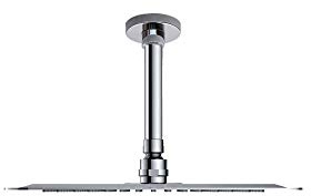 Ramon Soler 256200 Hidroterapia - Rociador XL ultraslim circular Ø250mm, metal acabado cromado, alta resistencia Diamond Finish, anti-cal con boquillas flexibles de silicona. Con brazo para techo