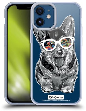 Head Case Designs Officially Licensed P.D. Moreno Pembroke Welsh Corgi Black And White Dogs Gel Case [Military Grade Protection] Compatible with Apple iPhone 12 Mini and Compatible with MagSafe