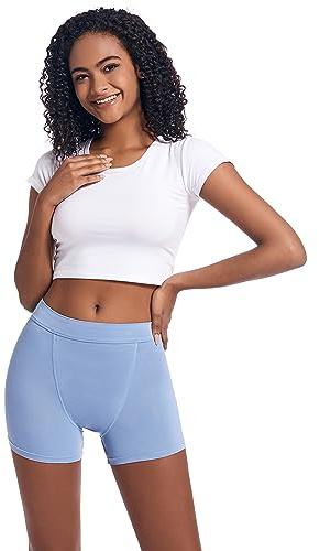 Goat Union 2 Period Underwear Boxer Briefs Boy-shorts, Organic Cotton Lining, Hi-Waisted & Heavy Flow, Rain Washed, S