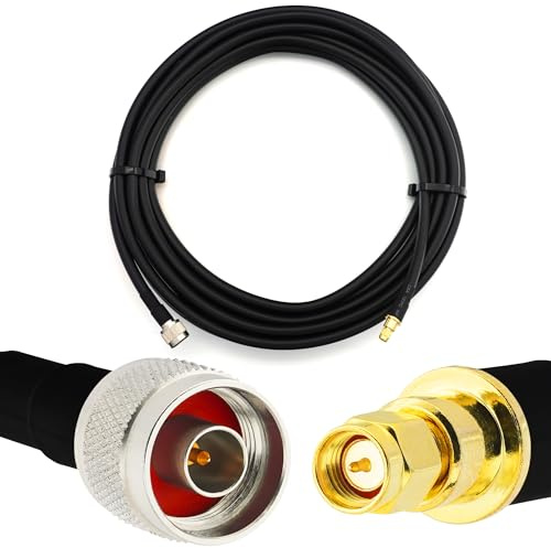 5m SMA Male till N Male koaxialkabel — full koppar HF400 flexibel förlängning Coax 50 Ohm (LMR400 UF UltraFlex ekvivalent) — för LTE CDMA GSM DCS 4G 5G 6G mobilsignalrouter antenn