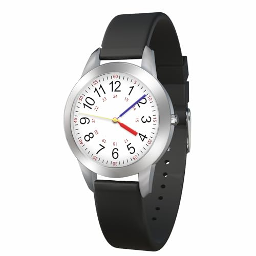 SOCICO Orologio per Apprendimento Ragazzi Ragazze, Orologio da polso per Bambini,3ATM/30M Impermeabile,Regalo per Imparare il Tempo (Nero)