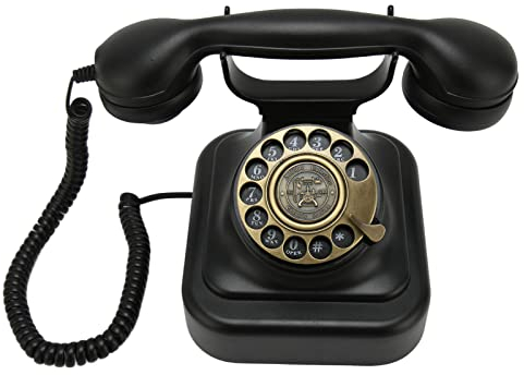 Vintage-Telefon, Retro-europäisches Telefon mit Premium-Zinklegierungshörer, Pyramidenbasis, Zinklegierungszifferblatt, Stabile Europäisch-amerikanische Antik,