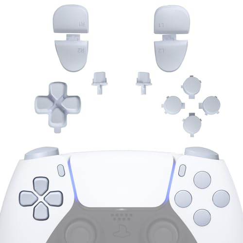 eXtremeRate Tasti Ricambio per ps5 Joystick BDM-030/040/050/060,D-Pad Trigger R1 L1 Grilletti R2 L2 Pulsante Share Option per ps5 Controller-Bianco Originale