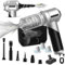 Lambluefly 4-en-1 Aspirateur Voiture Puissant sans Fil, 21KPA Mini Aspirateur a Main sans Fil avec Moteur Brushless, 3 Niveaux Réglables, Pliable, pour Souffleur Air Comprimé Nettoyage PC & Bureau