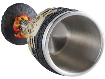 Amosfun 1 Copa De Vino De Acero Inoxidable Con Forma De Cáliz De Calavera Estilo Punk Para Bar