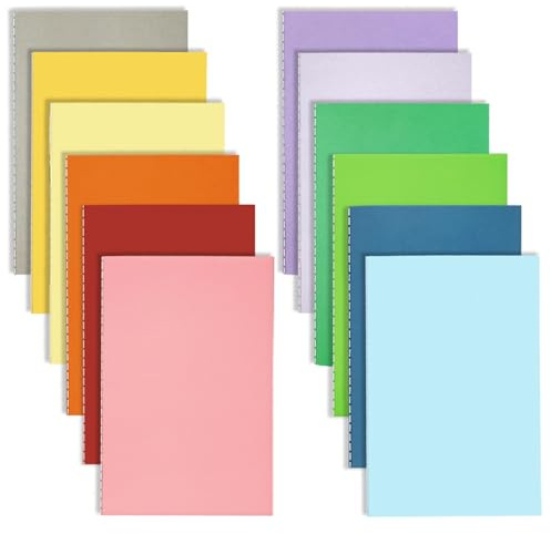 DWIYITTN Mini anteckningsbok, 12 stycken anteckningsblock, liten, 13 x 9 cm, anteckningsbok, linjerad, 36 sidor (18 ark) minianteckningsböcker, set för barn, studenter, kontor, college – 12 färger