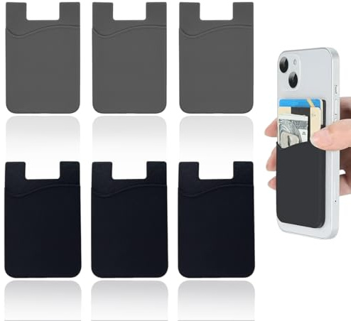 HABNI 6 Pcs Kartenhalter Hülle Für Smartphone Cell Phone Card Wallet Handy Kartenhalter Zum Aufkleben Handy Kartenetui Für Kreditkarten Bargeld