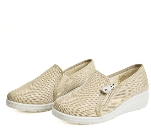 JOMIX Scarpe Donna Slip On Comode con Zeppa Sneakers da Camminata Leggere Traspiranti Senza Lacci Scarpe Casual con Suola Antiscivolo