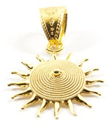 Pendentif soleil corbula or jaune 18 ct