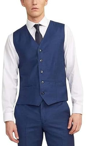 JACK JONES Jprsolaris Noos Waistcoat Chaleco de Traje, Azul Medieval, 48 para Hombre