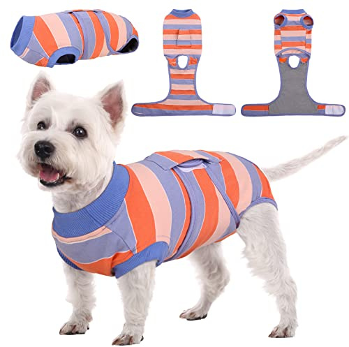 Kuoser Traje de Recuperación para Perros Después de la Cirugía, Camisa Postoperatoria para Mascotas, Protector de Heridas Abdominales para Perros, Traje Quirúrgico Médico para Cachorros, XS-XXL
