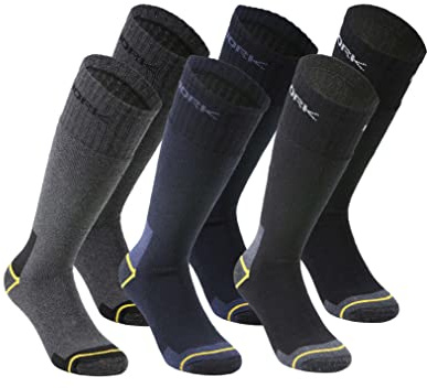 Easy8 – 39-42 Calze da Lavoro Uomo Donna, Lunghe, 6 PAIA, Calzini Lavoro, Work Socks, in Cotone, Rinforzati, Estivi, Invernali, Calzettoni