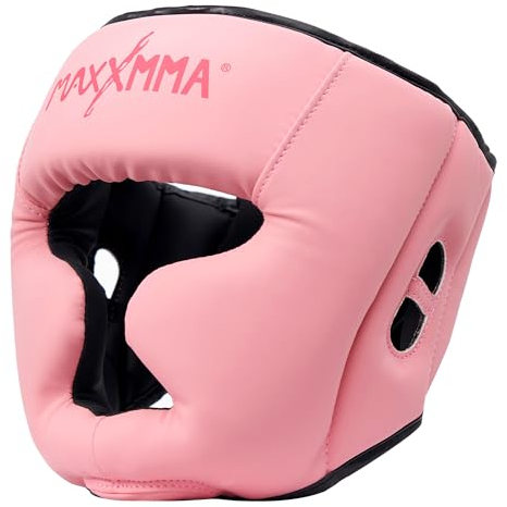 MaxxMMA Box-Kopfschutz, Verstellbarer Rundum-Schutzkopfschutz mit Stirnband, MMA-Training, Muay Thai, Sparring, Kampfsport, Karate (Rosa, L)