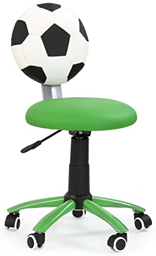 Kinder-Schreibtischstuhl für Kinder mit Lehne Weichboden-Rollen Kinder-Drehstuhl Kinder-Bürostuhl Fußball