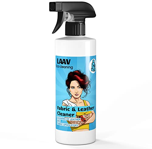 LAAV Pulizia Sedili Auto Tessuto e Pelle Fabrics & Leather Cleaner (500 ml) I Lava Tappezzeria Auto I Smacchiatore Sedili Auto I Detergente Efficace per Tappezzeria Auto in Pelle, Tessuto ed Ecopelle