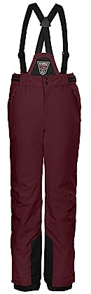 killtec Mädchen Skihose/Funktionshose mit abzippbarem Latz KSW 77 GRLS SKI PNTS, tiefrot, 140, 37258-000