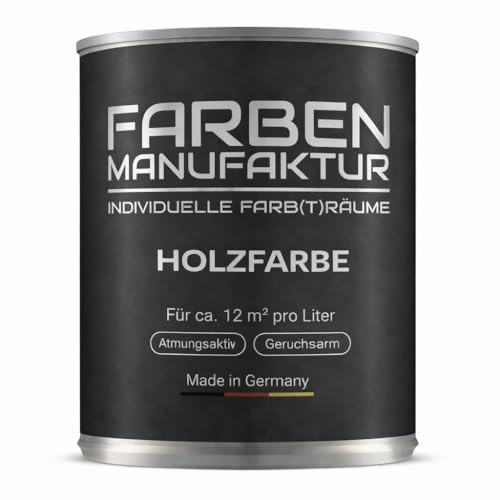 Farben Manufaktur Holzschutzlack Holzfarbe Wetterschutzfarbe Holzlack Holzdecklack bunt RAL 0,5-1L, Farbe: ca. RAL 5021 Wasserblau, Größe: 0,5L