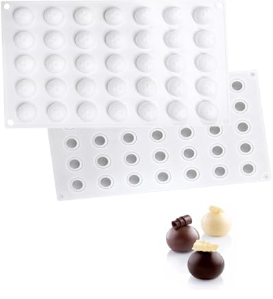 Chocolate Moulds Ball Mould Silicone Mould 35 Holes Diameter 2 cm Praline Mould Ball Silicone Mould for Baking Moulds Cake Chocolate Mould Sinking Mould Pastry Tools (Chocolate Ball)