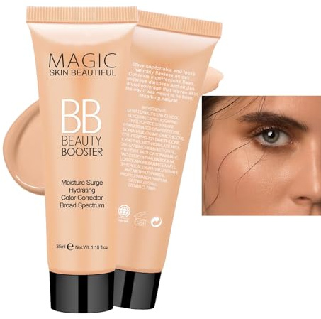 BB Cream Foundation Even Skin Tone Moisturizing Concealer Makeup Base - Waterproof Lightweight Anti-Redness Silky Smoothing Long Lasting (Natural)