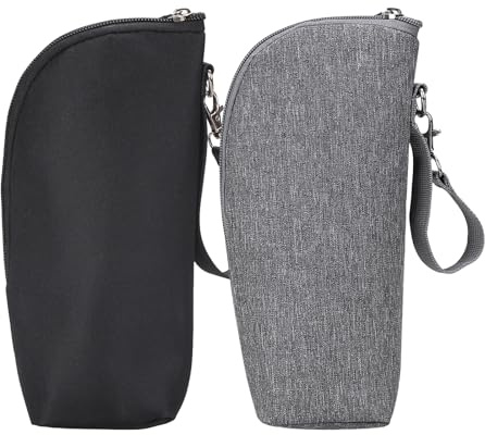 ULVBABI 2pcs Insulated Baby Bottle Bags, Portable Breastmilk Storage Tote Thermal Feeding Pouch Holder Travel Carrier, Heat Preservation and Cold Preservation (2 Bottle Bags)