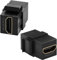 QIANRENON HDMI 2.0 Keystone Jack HD Display Coupler Module 4K HDMI Female to Female Keystone Panel 180° Angle Connector HDMI 2.0 Keystone Wall Plate HDTV Socket Adapter, for Wall Plate,Black,2Pcs