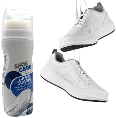 BullTek Set Completo per le Sneakers - Lucido e Sbiancante 75 ml con Pratico Applicatore in Tubetto con Spugna - Rimuove Macchie e Sporco - Perfetto per Scarpe da Ginnastica (LUCIDO)