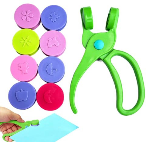 Prägemaschine für Kinder, 8-facher Hand-Papierprägegerät, Papierstanzer-Prägegerät, lustige kreative Bastelwerkzeuge, Scrapbooking-Bastelpapierprägegerät für Papier