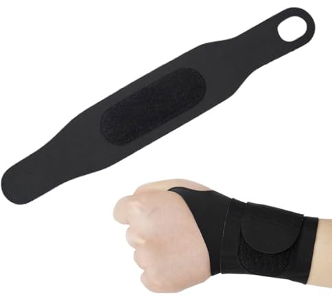 NHQZ Tutore Polso per Uomo e Donna,Polsiera per Tendinite e Artrite,Polsiera Ortopedica,Tessuto Elastico e Traspirante,Regolabile,per Sport,Bowling,Boxe,per la Mano Sinistra o Destra - Nero