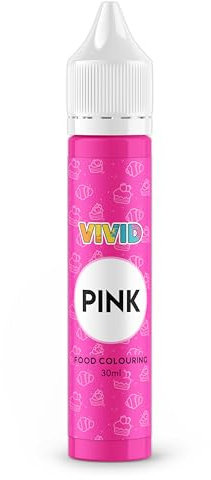 VIVID Pink Food Colouring 30ml - Professional Strength Edible Liquid Dye for Baking, Cake Decorating, Icing & Fondant - Concentrated Food Grade Colouring - Made in UK