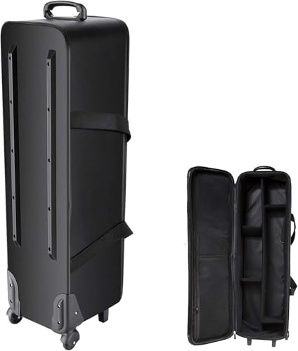MYOYAY Sac à roulettes pour équipement de studio photo 101 x 33 x 22 cm avec roulettes, compartiment rembourré, sac pour appareil photo, support d'éclairage, trépied, lumière, parapluie, etc