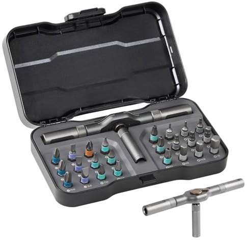 24-in-1 Ratschen Schraubendreher Set, Ratschenschraubendreher mit S2 Stahl Bits, Magnetischer Griff, DIY Bit Verlängerung, Ideales Werkzeug für Möbelmontage, Elektronik-Reparaturen und Fahrradwartung