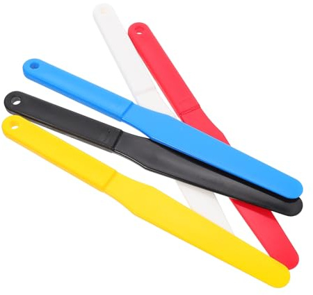 MAGICLULU Set 5 Spatole per Miscelare Colori in Plastica Leggera Superficie Liscia per Pittura a Olio e Serigrafia in Ambito Stampa e Tintura Colore Casuale