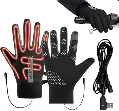 Uppvärmda handskar, avancerat vindskydd, 1 set, USB-driven elektrisk värmare, uppvärmda handskar, inget batteri krävs, för vuxna utomhus vinter kallt väder ridning vandring klättring