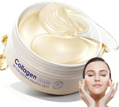 60 Parches para Ojos de Colágeno e Hialurónico - Almohadillas Antiedad para Reducir Bolsas y Ojeras, Reafirmar la Piel y Aliviar la Fatiga - Cuidado del Contorno de Ojos