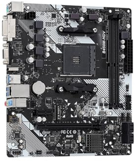 Placa Madre Placa Base Fit For ASROCK B450M-HDV R4.0 + CPU Ryzen 3 5 7 Compatible con Socket AM4, Pero sin disipador(Ryzen 5 2600 Used)