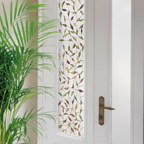 Artscape Cascade Sidelight | Window Privacy Film Stained Glass Pattern | Non-Adhesive & UV Protection | Easy to Apply & Removable | 12 x 83 inches | Made in USA