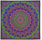 PSYWORK Schwarzlicht Stoffposter Neon | Chill Mandala | 0,75 x 0,75m | UV-aktiv | fluoreszierend | Wandbehang Stoffbanner Poster Wandbild Kunstdruck Dekobild Dekoration Wandteppich